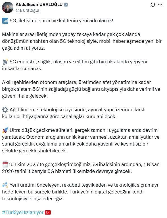 Tarih belli oldu! Türkiye ülke genelinde 5G'ye geçiyor