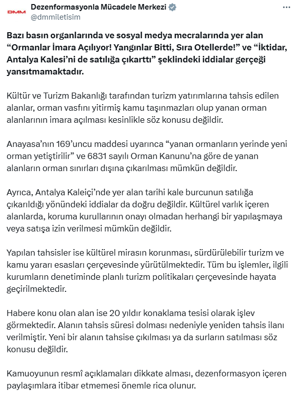 Antalya Kalesi satılıyor mu? Cumhurbaşkanlığından açıklama var