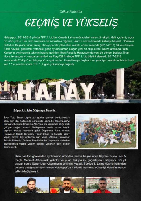 Gökçe Futbolist dergisinin 7. sayısı çıktı: Depremzede Hatayspor