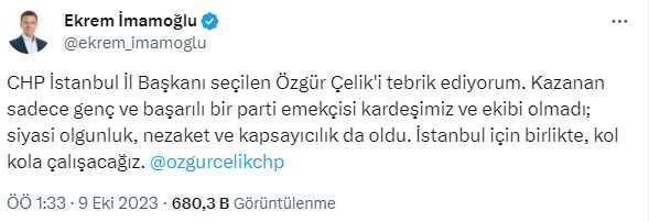 CHP'nin olaylı kongresinden değişimciler galip çıktı! İmamoğlu'ndan göndermeli tebrik mesajı