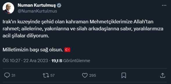 Şehitler için siyasilerden peş peşe taziye mesajları