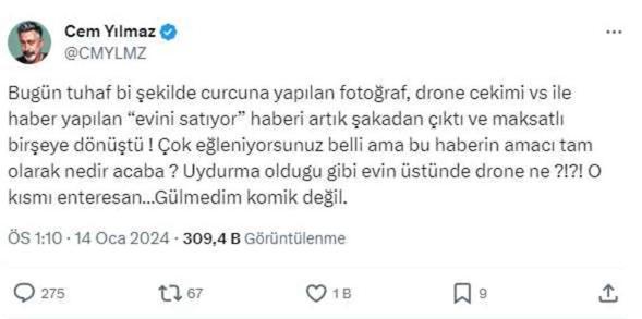 Villasını 100 milyona satışa çıkardığı söylenen Cem Yılmaz sinirlendi: Komik değil
