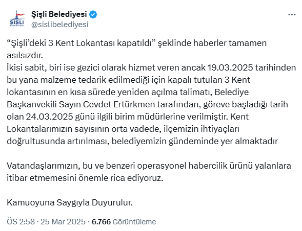 Şişli'deki kent lokantaları neden kapalı? Dikkat çeken 19 Mart detayı