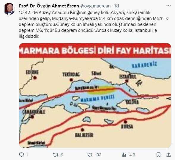 Ahmet Ercan'dan Marmara depremiyle ilgili ilk değerlendirme: İstanbul ile ilişkisizdir