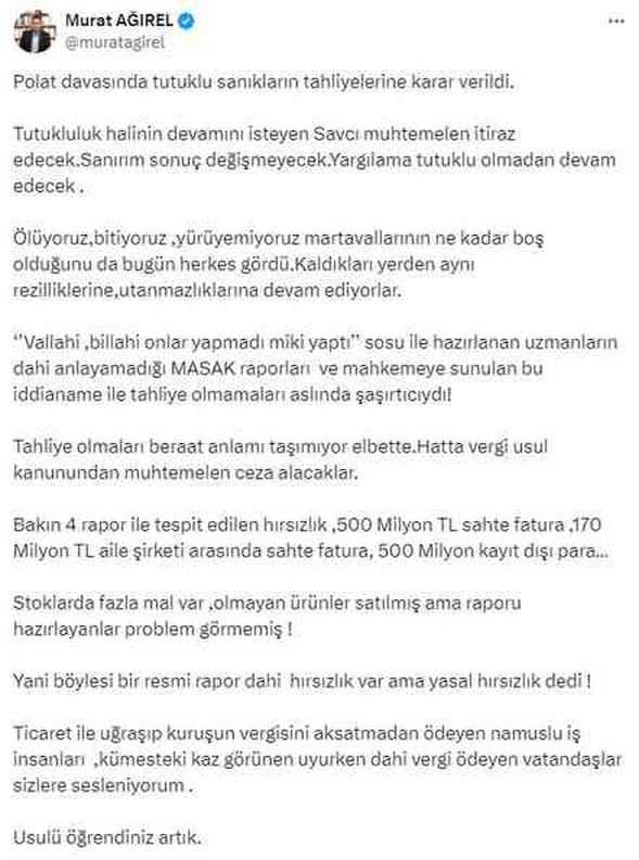 Polatların tahliye kararına tepkiler çığ gibi: Adaletiniz batsın