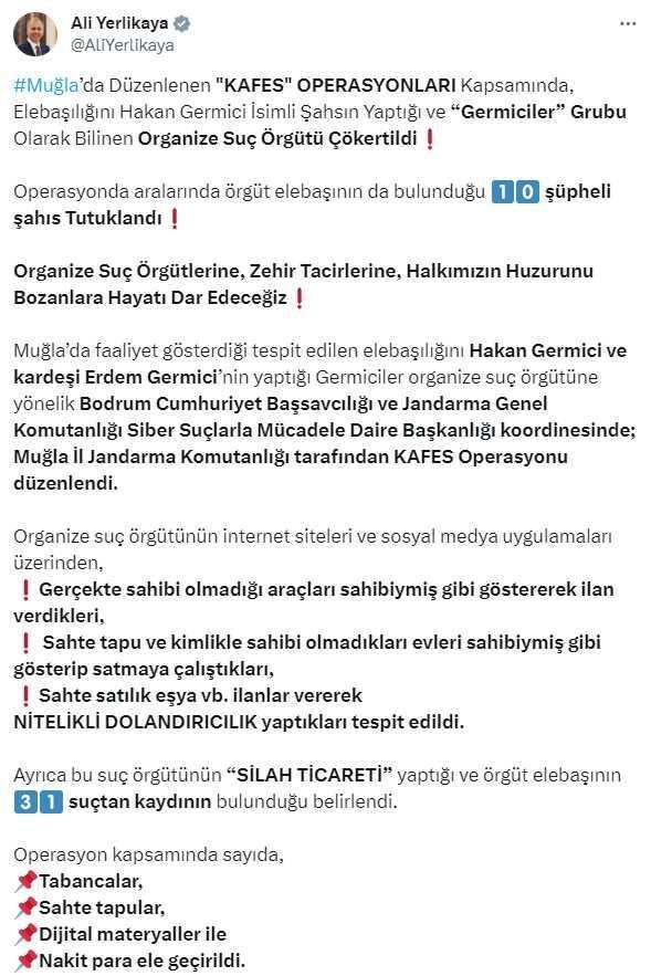 Germiciler suç örgütü çökertildi! Çete elebaşı Hakan Germici dahil 10 şüpheli tutuklandı