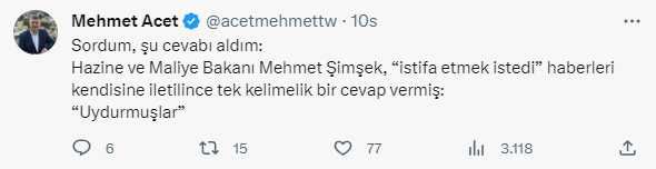Mehmet Şimşek'ten kendisiyle ilgili istifa iddialarına tek kelimelik yanıt: Uydurmuşlar