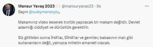 Soylu, Mansur Yavaş'ın 13 saniyelik videosunu paylaştı! Aldığı cevap çok sert oldu