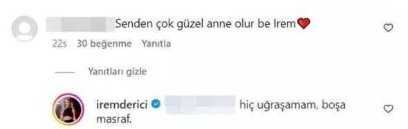 İrem Derici'den 'Senden güzel anne olur' yorumuna cevap: Uğraşamam boşa masraf