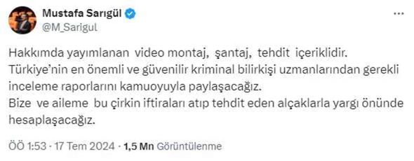 Avukatlarından ilk açıklama: Videodaki görüntülerin Sarıgül'e ait olmadığı teyit edildi