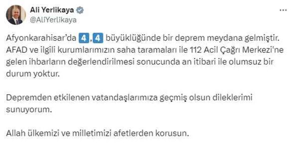 Afyonkarahisar'da korkutan deprem! Vatandaşlar panikle sokaklara fırladı