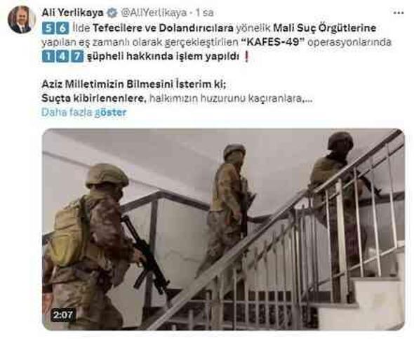 56 ilde tefecilere ve dolandırıcılara yönelik operasyon düzenlendi