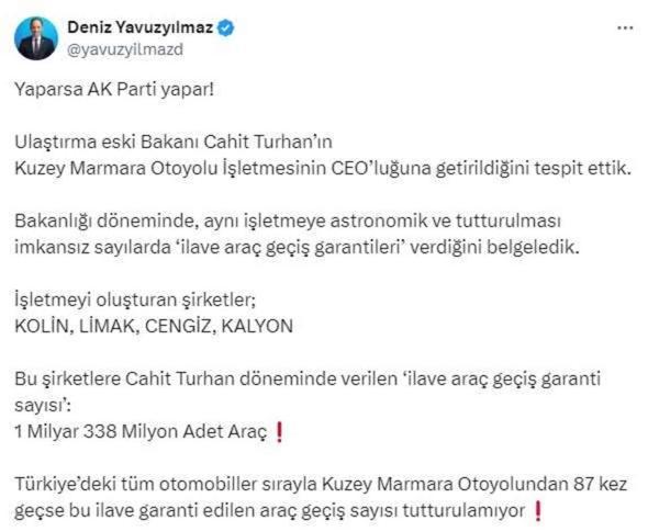 CHP'li Yavuzyılmaz'dan eski bakanla ilgili bomba iddia! Aylık maaşı 1 milyon TL civarında