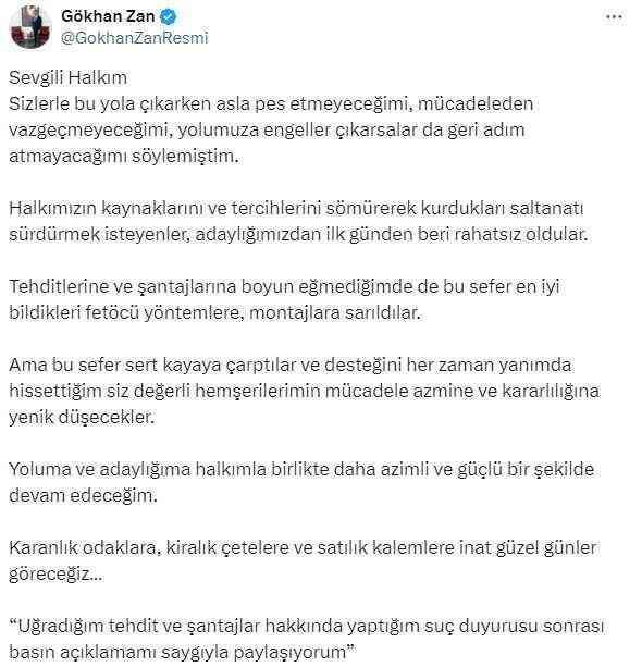 TİP'in adaylığını geri çektiği Gökhan Zan'dan ilk sözler: Tehdit ve şantaja maruz kaldım