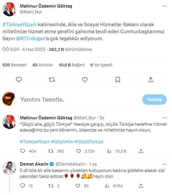 Demet Akalın'dan Yeni Bakan Mahinur Özdemir Göktaş'a dikkat çeken yorum: Sizi yakından takip edeceğiz