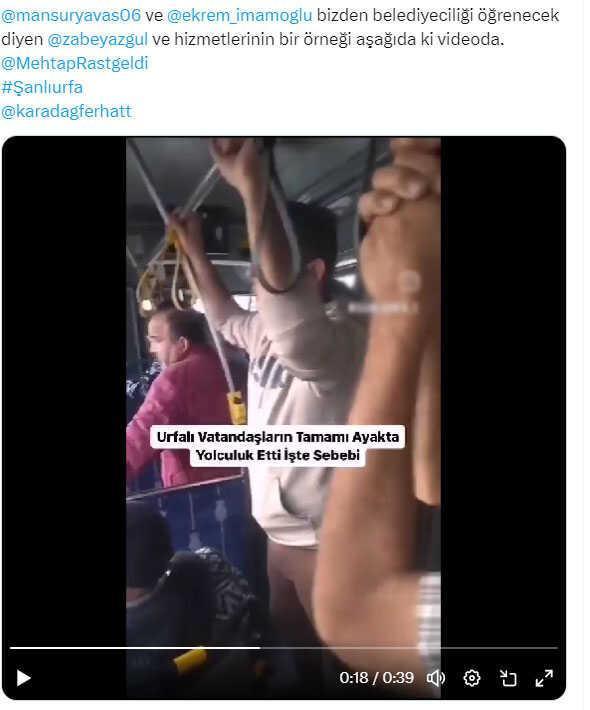 Şanlıurfa'da Belediye Otobüsünde Yağmur Şoku: Vatandaşlar Ayakta Gitti