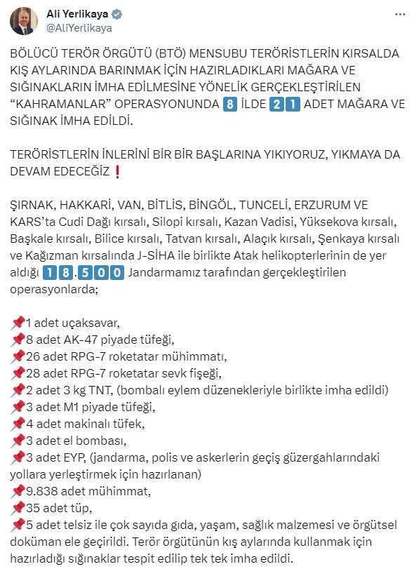 İçişleri Bakanı Yerlikaya