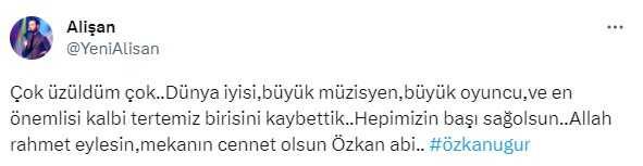 Özkan Uğur'un ölüm sanat ve siyaset camiasını yasa boğdu