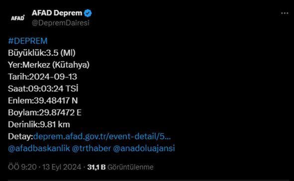SON DAKİKA DEPREM: Deprem nerede oldu? Deprem ne zaman oldu?