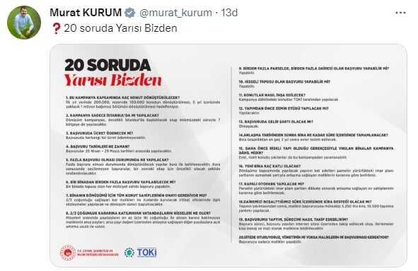 Başvurular 26 Nisan'da başlıyor! İşte 'Kentsel Dönüşümde Yarısı Bizden' kampanyasının tüm detayları