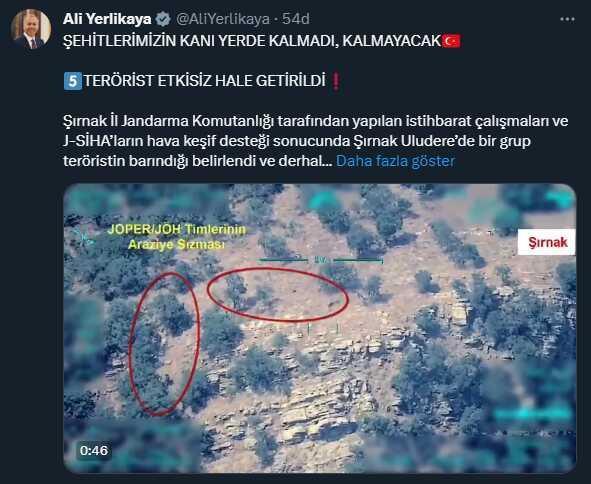 Şırnak'ta 5 terörist etkisiz hale getirildi