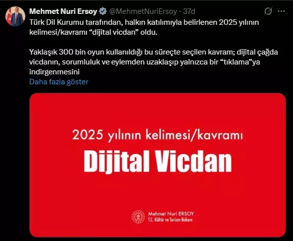 2025'in kelimesi belli oldu: Dijital vicdan