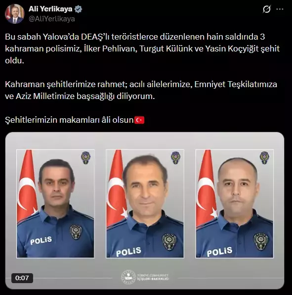 DEAŞ operasyonunda şehit olan 3 polisin kimlikleri belli oldu