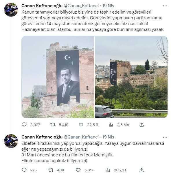 Canan Kaftancıoğlu: Yasak Olduğunu Bile Bile Erdoğan Posterini Devlet İndirmiyorsa Biz de Asarız Dedik ve Astık