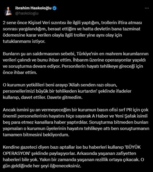 İbrahim Haskoloğlu kimdir? İbrahim Haskoloğlu sosyal medya hesabından ne paylaştı?