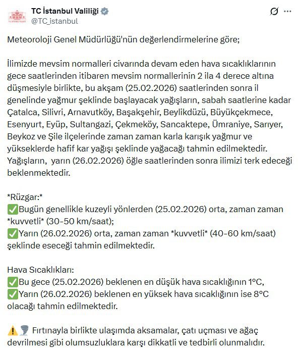 İstanbullular dikkat! Kar yağışı için saat verildi