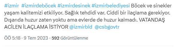 İzmirlilerin sivrisinek isyanı: Yeterli ilaçlama yapılmıyor