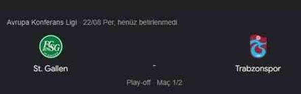 Trabzonspor St. Gallen maçı ne zaman, saat kaçta, hangi kanalda?