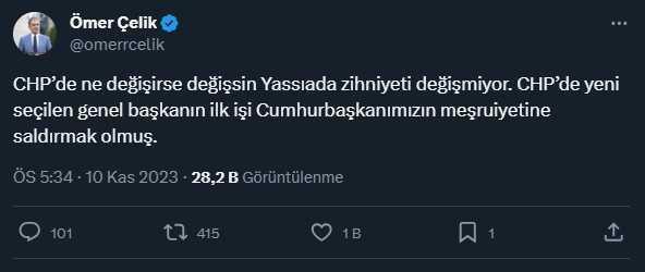 Özgür Özel'in 'meşruiyet' sözlerine AK Parti Sözcüsü Çelik'ten tepki: CHP'de ne değişirse değişsin Yassıada zihniyeti değişmiyor