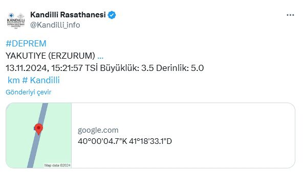ERZURUM'DA DEPREM! Erzurum'da deprem mi oldu, kaç şiddetinde? 13 Kasım Erzurum'da nerede deprem oldu?