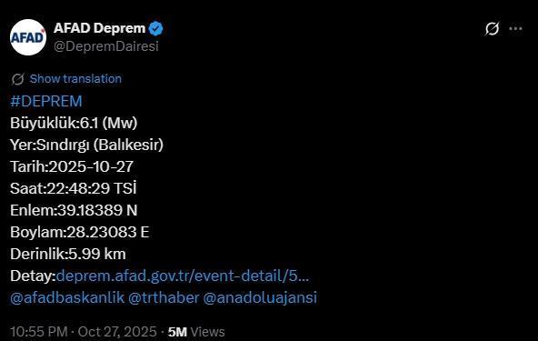 İstanbul'da deprem mi oldu? SON DAKİKA! 27 Ekim İstanbul'da az önce nerede deprem oldu?