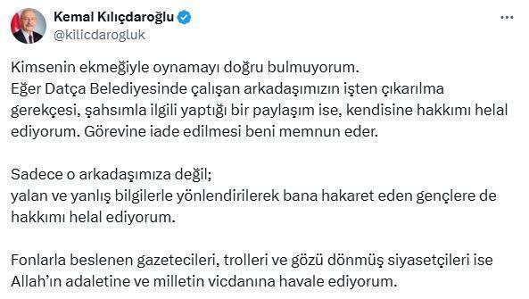 Datça Belediyesi Çalışanının İşten Çıkarılmasına Tepki: 'Görevine İade Edilmesi Beni Memnun Eder'