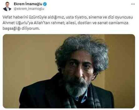 Usta oyuncu Ahmet Uğurlu, 71 yaşında hayatını kaybetti