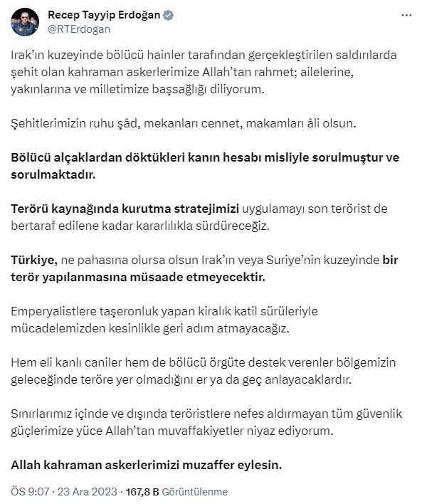 Cumhurbaşkanı Erdoğan: Geri adım atmayacağız