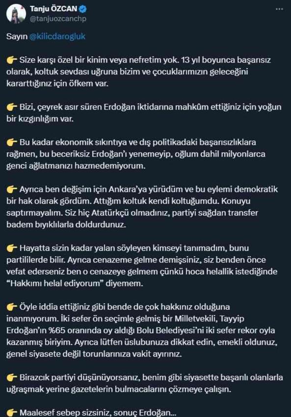 Kılıçdaroğlu'nun sert sözlerle yüklendiği Tanju Özcan'dan zehir zemberek açıklama: Hayatta sizin kadar yalan söyleyen kimseyi tanımadım