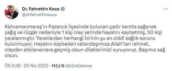 Son dakika: Kahramanmaraş'ta çıkan hortum depremzedeleri vurdu: 1 ölü, 50 yaralı