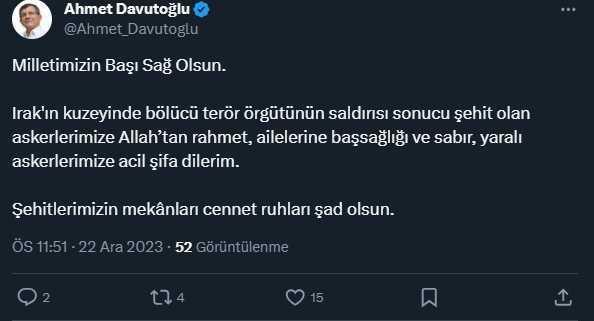 Şehitler için siyasilerden peş peşe taziye mesajları