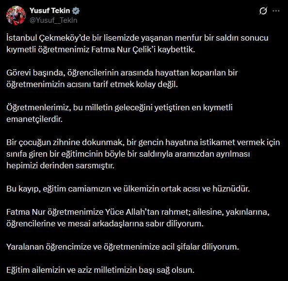 Yürekleri yakan öğretmen cinayetine ilişkin bakanlardan peş peşe açıklamalar