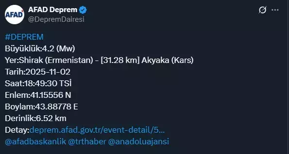 Sınırda korkutan deprem! Büyüklüğü belli oldu