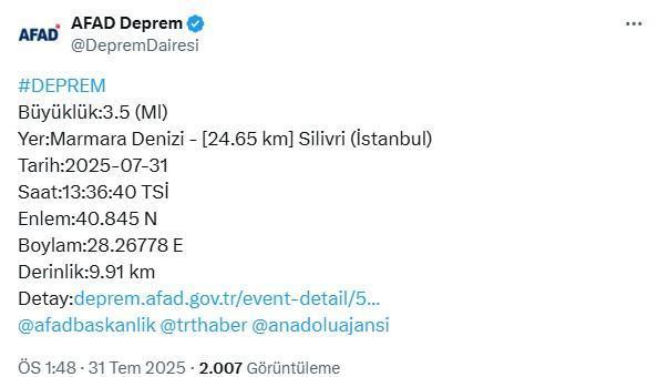 Silivri'de tsunami riski var mı? - SON DAKİKA Silivri'de deprem!