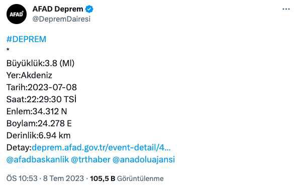Antalya deprem mi oldu? SON DAKİKA! Az önce Antalya'da deprem oldu mu? Antalya deprem şiddeti ne?