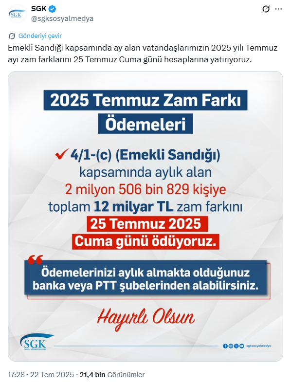 Emekliye zam farkı müjdesi! O tarihte hesaplara yatacak