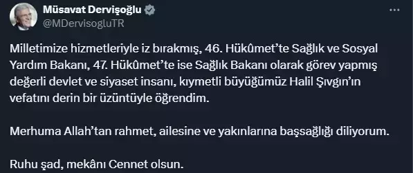 Eski Sağlık Bakanı Halil Şıvgın hayatını kaybetti