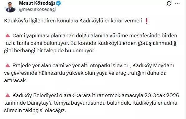 Kadıköy'e yapılacak camiye itiraz edenlere Cumhurbaşkanı Başdanışmanı Oktay Saral'dan yanıt