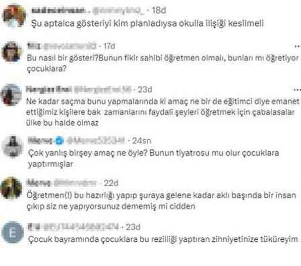 Tepki çeken 23 Nisan gösterisi! küçücük çocuğa Dilan Polat taklidi yaptırdılar