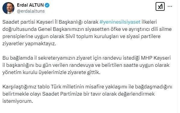 MHP'yi ziyarete giden Saadet Partili başkan kapıda kaldı